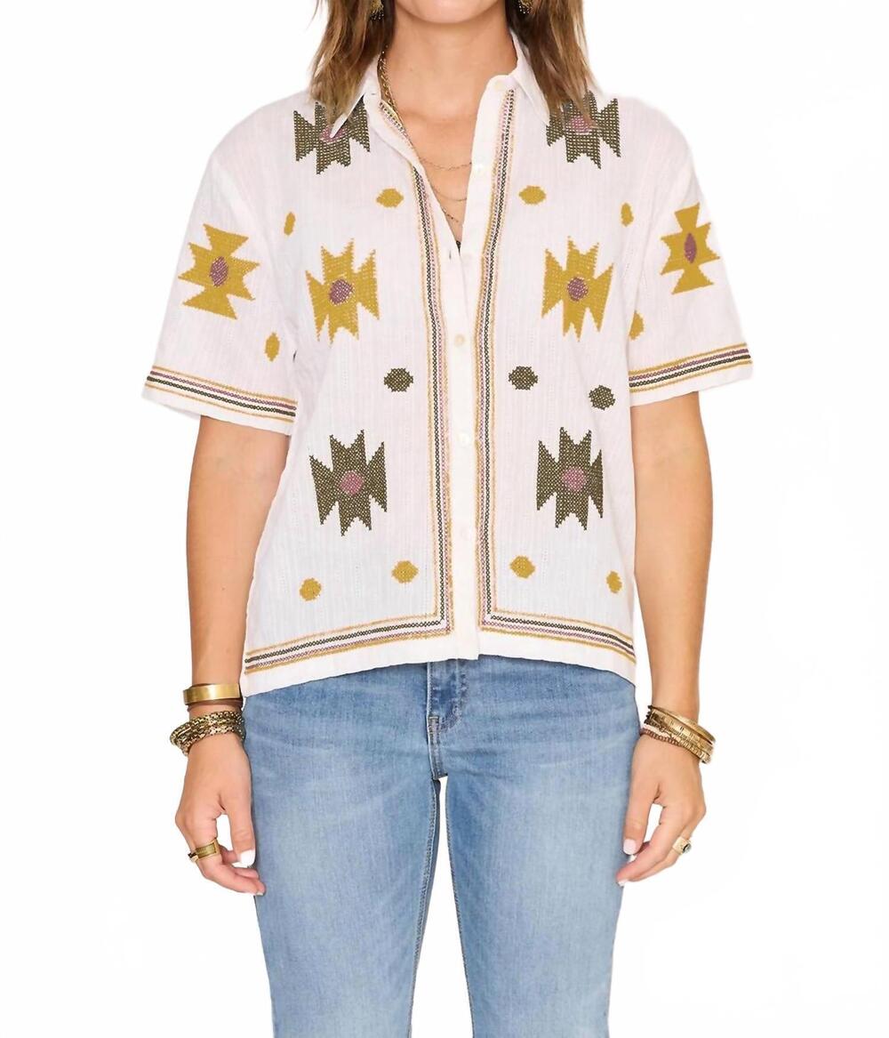 NEW MKT STUDIO copito short sleeve blouse in natural